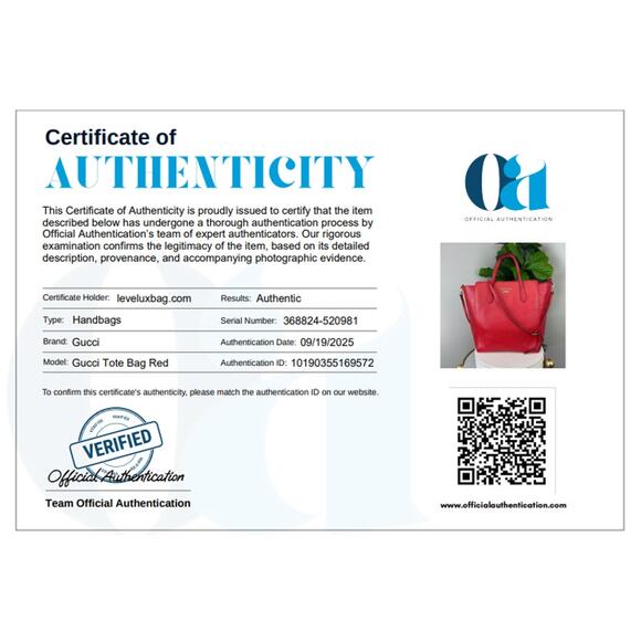 💎✨Authentic Gucci Leather Swing Tote Bag Red - Picture 7 of 7